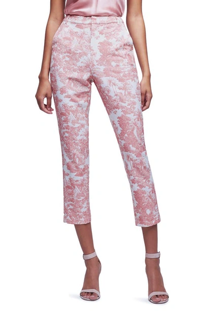 L Agence Ludivine Printed Cropped Trousers In Rose Tan Mult Trpcl Tl