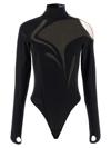 Mugler Swirly Bodysuit In Black