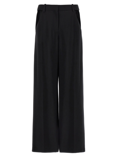 Mugler Cut-out Wide-leg Tailored Trousers In Black
