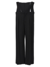 Mugler Corset-panelled Wide-leg Trousers In Black