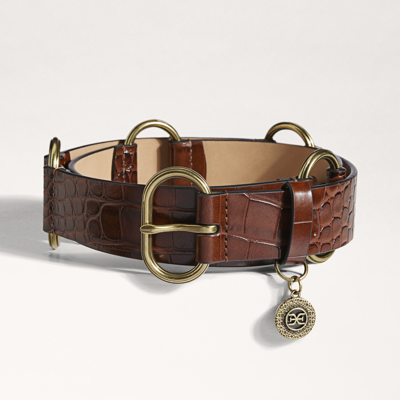 Sam Edelman Link Leather Belt Brown Croc