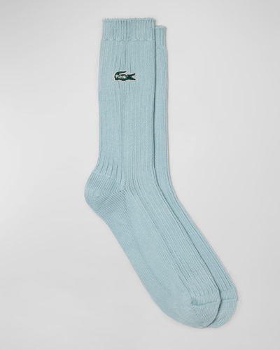 Lacoste X Le Fleur Ribbed Socks - 6.5 - 8.5 In Blue