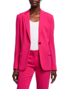Theory Admiral Crepe One-button Staple Blazer In Blk