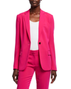 Theory Admiral Crepe One-button Staple Blazer In Deep Rose - Ugf