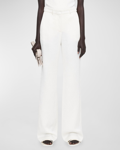 Joseph Morissey Crinkled Straight-leg Pants In Ivory