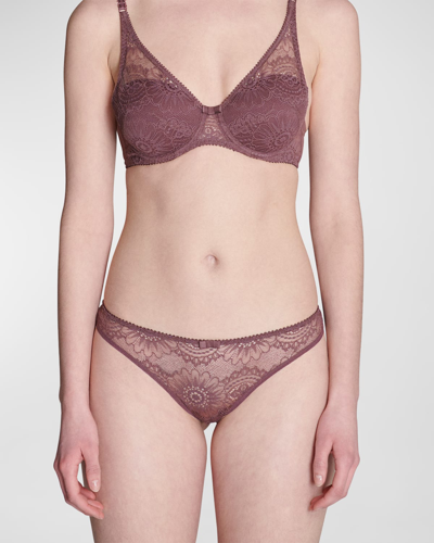Simone Perele Embleme Low-rise Recycled Lace Tanga In Byzantine