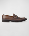 BRUNO MAGLI MEN'S ALPHA BURNISHED LEATHER BIT LOAFERS