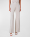 Akris Wide Leg Gabardine Pants In Greige