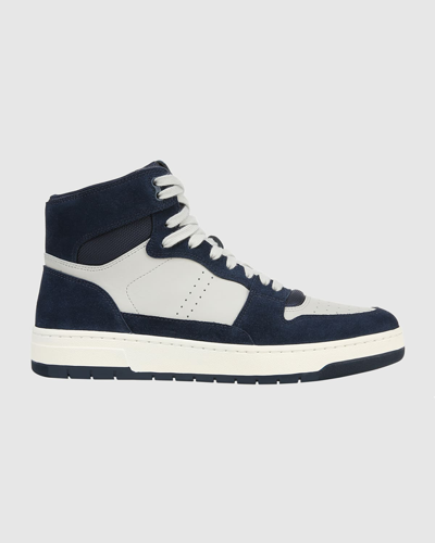 Vince Mason Leather & Suede High-top Sneaker In Blue