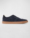 Bruno Magli Men's Bono Low-top Suede Sneakers In Dark Blue