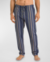Hanro Night And Day Woven Lounge Pants In Everblue Stripe