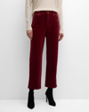 Eileen Fisher High Waist Ankle Straight Leg Corduroy Pants In Red Cedar