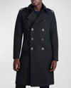Karl Lagerfeld Men's Wool Trench Coat In Black