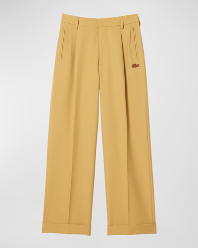 Lacoste X Le Fleur Tapered Pleat Pants - 5 - 38 In Yellow