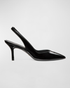 Stuart Weitzman Eva Patent Slingback Pumps In Black