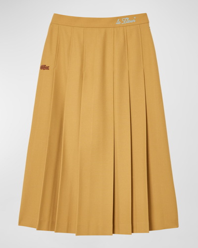 Lacoste X Le Fleur Pleated Midi Skirt - 40 In Yellow