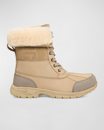 Ugg Men's Butte Logo Waterproof Leather Snow Boots In Mdsd