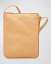 Il Bisonte Flat Vachetta Leather Crossbody Bag In Natural