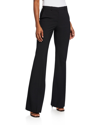 Theory Demetria 2 Flare Leg Good Wool Suit Pants In Black