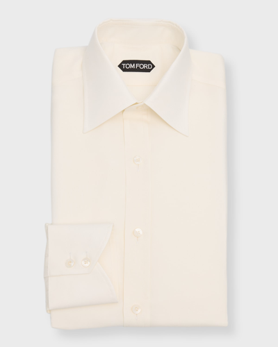 Tom Ford Men's Cotton Slim Fit Dress Shirt In White