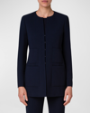 Akris Lyskamm Double Face Wool Blend Jacket In Navy