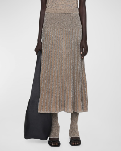 Joseph Ribbed-knit Merino Skirt In Metallic Spark