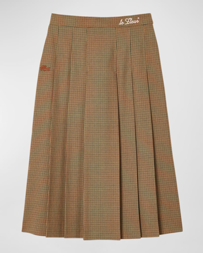Lacoste X Le Fleur Checked Midi Skirt - 42 In Brown