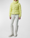 Mackage Madalyn Tactile Ripstop Down Hooded Jacket In Pale Lime