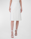 AKRIS WOOL DOUBLE FACE STRETCH A-LINE SKIRT