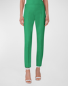 Akris Melissa Cotton Techno Slim-fit Pants In Leaf