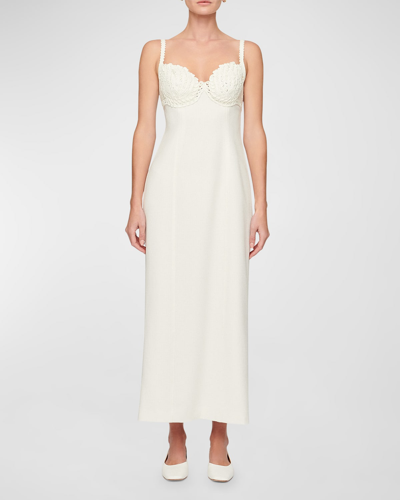 Clea Lucinda Bralette Maxi Dress In Off White