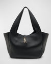 Saint Laurent Bea Cabas Ysl Tote Bag In Supple Leather In Noir