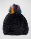 Fabulous Furs Knitted Faux Fur Beanie In Neon