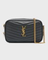 Saint Laurent Lou Mini Ysl Quilted Leather Crossbody Bag In Nero