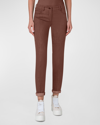 Akris Magda Mid-rise Slim-leg Cotton Denim Stretch Pants In Vicuna