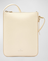 Il Bisonte Flat Vachetta Leather Crossbody Bag In White