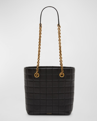 Saint Laurent Mini Quilted Shopping Shoulder Bag In Noir