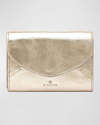 Il Bisonte Esperia Medium Metallic Leather Wallet In Platino