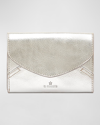 Il Bisonte Esperia Medium Metallic Leather Wallet In Silver
