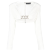 David Koma Crystal-embellished Crop Top In White