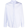 Deperlu Long-sleeve Cotton Shirt In Blue/white
