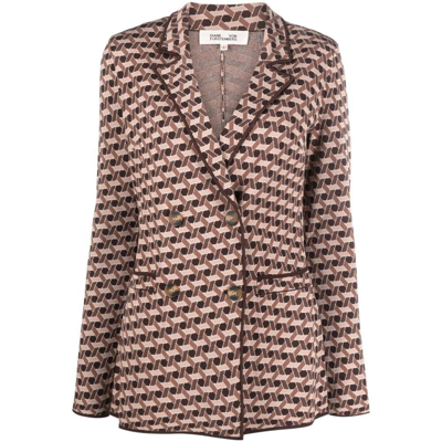 Diane Von Furstenberg Dion Jacquard Double-breasted Blazer In Multi