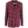 Diane Von Furstenberg Monogram-print Long-sleeve Blouse In Pink
