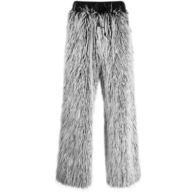 Dolce & Gabbana Faux-fur Tailored-cut Trousers In Black