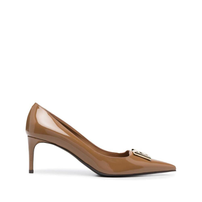 Dolce & Gabbana Leather Pumps In Brown