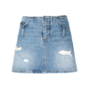 Dolce & Gabbana Distressed-effect Denim Miniskirt In Blue