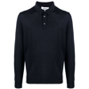 Eraldo Long-sleeve Wool Polo Shirt In Blue