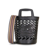 Etro Black Bucket Bag With Multicolor Shoulder Strap And Pegasus Detail In Black