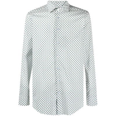 Etro Graphic-print Long-sleeve Shirt In White