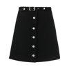 Etro Belted Virgin Wool Miniskirt In Black